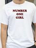 Футболка с принтом 'Number One Girl' для мужчин и женщин Одежда Харадзюку Топы футболки с круглым вырезом с коротким рукавом летняя футболка с круглым вырезом