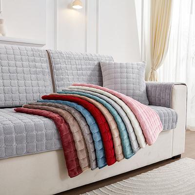 Однотонный нескользящий чехол для дивана, утолщенный мягкий плюшевый диван, подушка, полотенце для гостиной, мебель, декор, чехлы, чехлы для диванов
