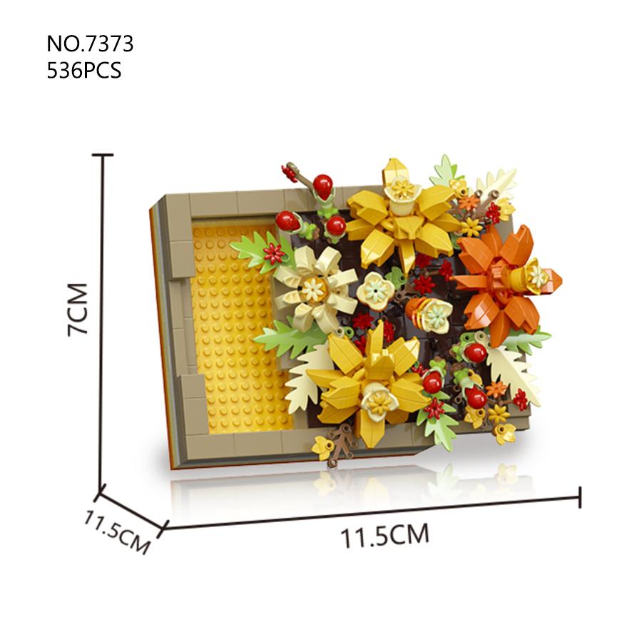 Non-Toxic Creative Artificial Flower Picture Frame Building Blocks Plastic Flowers Bricks Diy Art Ornament Valentine'S Day Gifts