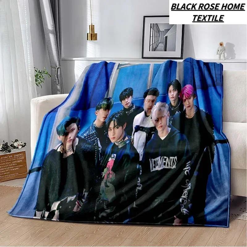 Плед с модным принтом KPOP stray-kids Idol Art, для гостиной, мягкий плюшевый плед для сна, Плед