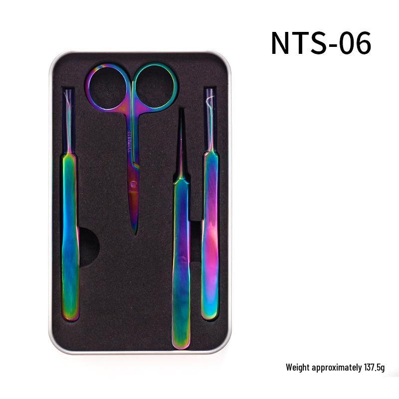 Набор инструментов для маникюра: Прецизионные пинцеты, маленькие ножницы, кусачки, пушер, высококачественный кожаный чехол