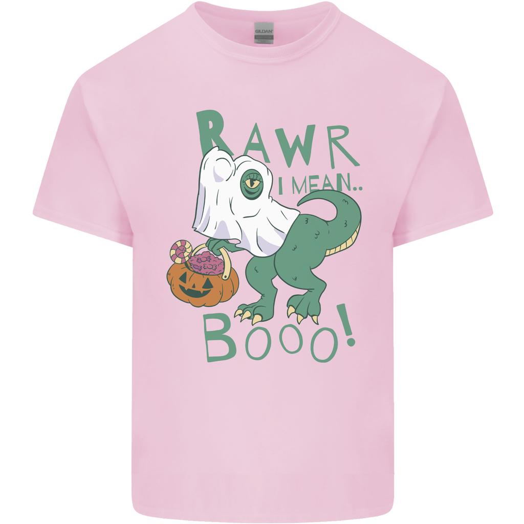 TRex RAWR I Mean Booo Halloween Dinosaur Unisexs Light Cotton TShirt