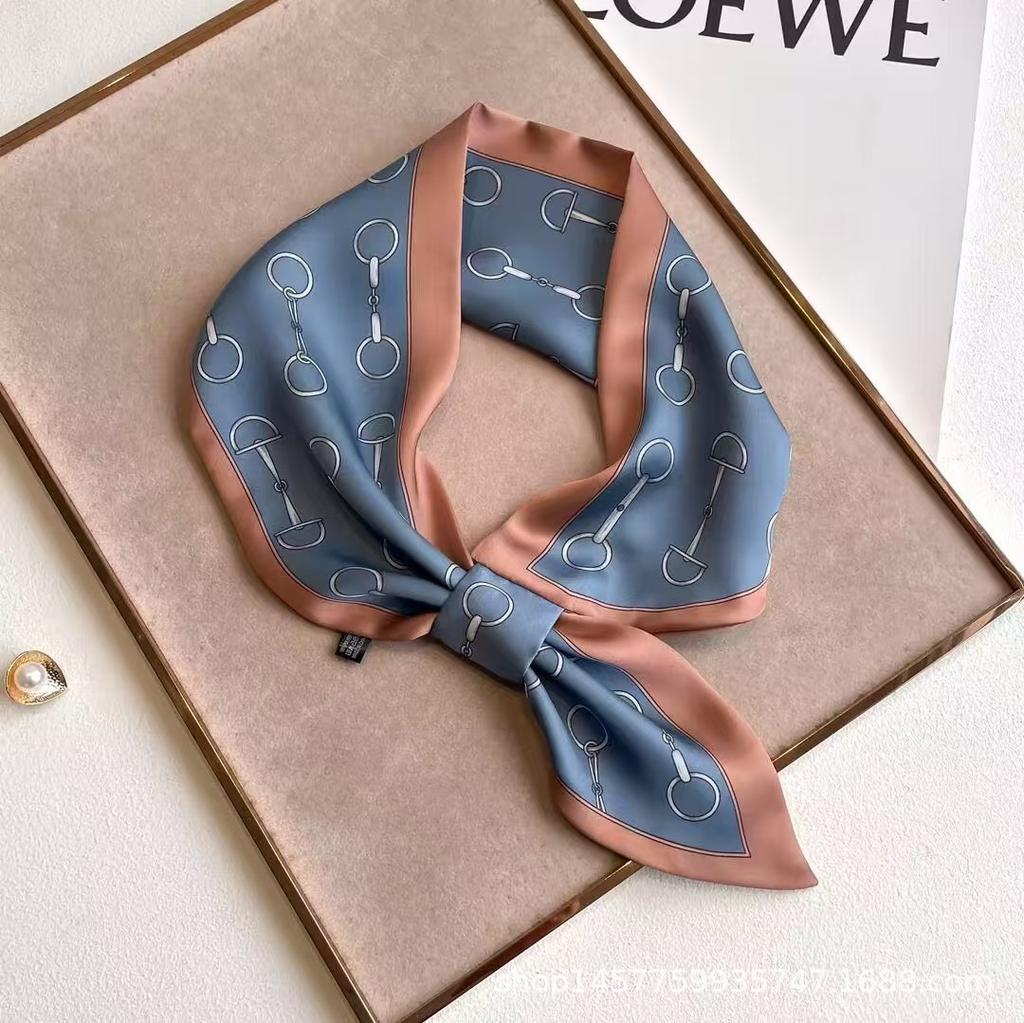 Silk Scarf Small Long Square Scarf Women'S High-End Neck Protection Scarf Professional Matching Shirt Scarf