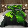 Green Leaves Bedspread Twin Queen Size Farmhouse Botanical Plant Coverlet Sets Spring Nature Leaf Quilt Set for Kids Teen Adults