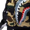 A Bathing Ape Bape Камуфляж Принт Акула Молния Цветные Блоки Множество Карманов Нейлоновый Рюкзак Унисекс Рюкзак Камуфляж-Желтый 182038D