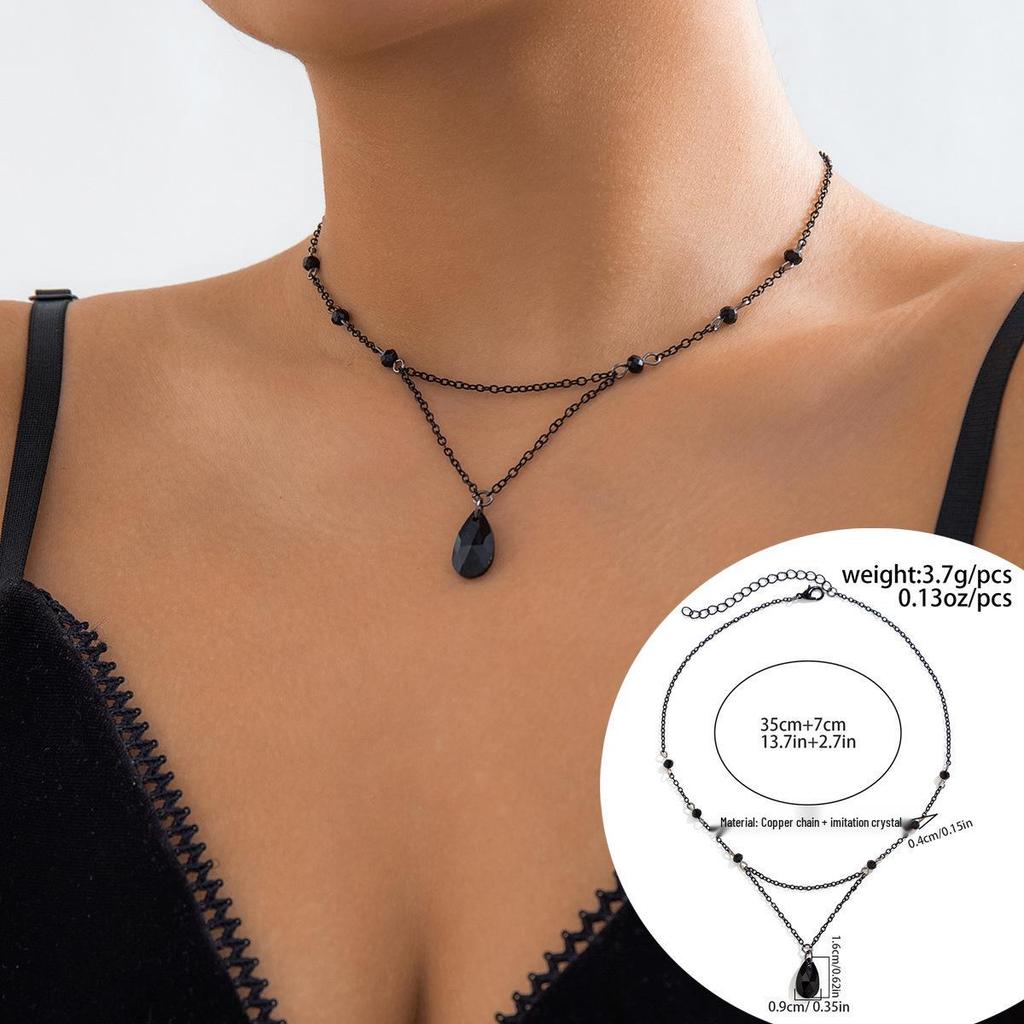 Ретро Готическое Ожерелье с Кисточкой из Капель Крови и Подвеской из Кристалла Крови для Женщин