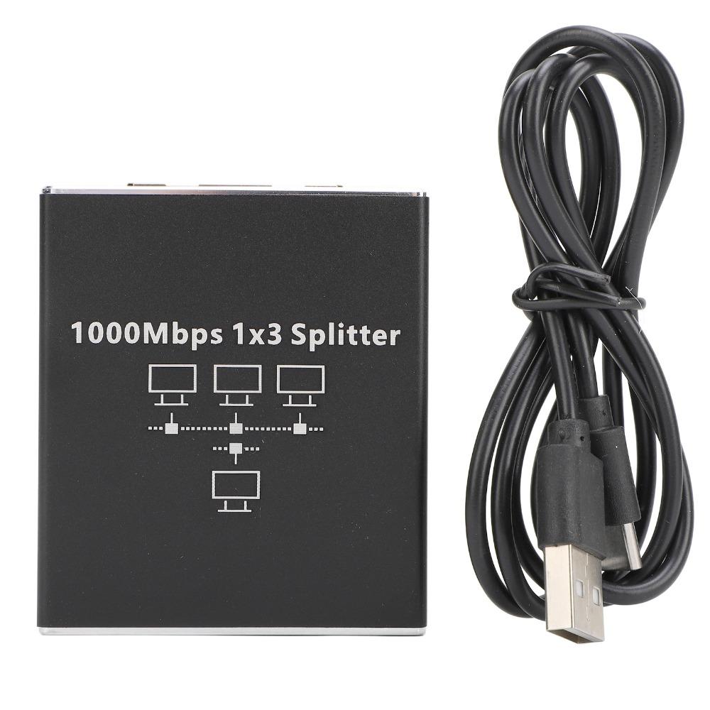 1000Mbps LAN Splitter 1 to 3 Network Switch Plug and Play Gigabit Ethernet Splitter  Home Network