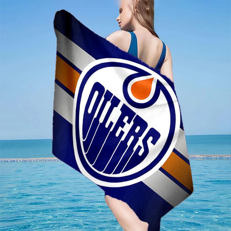 Edmonton Oilers Microfiber Beach Towel, Soft And Absorbent, Quick-Dry, Ideal for Summer Travel, Beach Essential, Swimming Pool Gifts