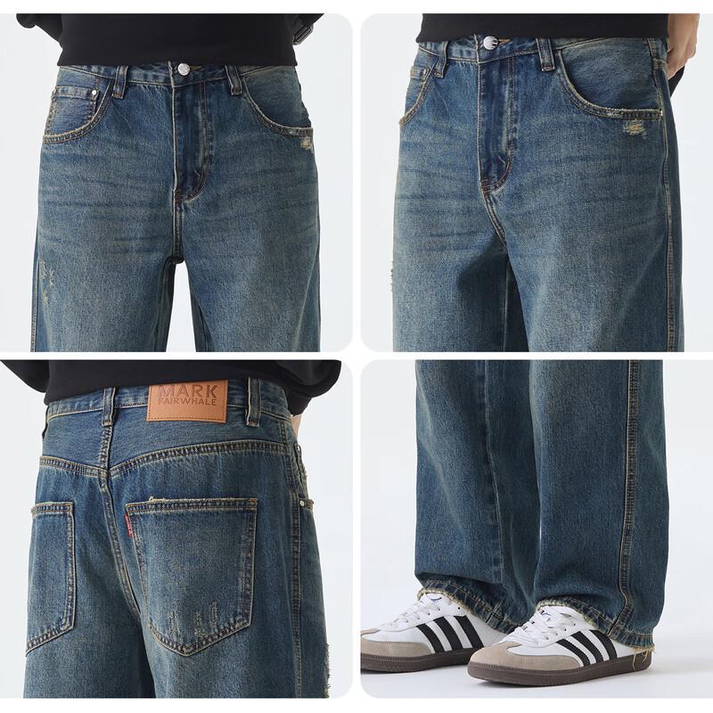 Мужские джинсы Mark Fairwhale в американском ретро-стиле, свободного прямого кроя