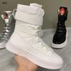 Fashion New High-top Shoes for Men with Mid-length Board Shoes Increase Casual Leather Boots White Riding Boots Zapatillas Hombre A6