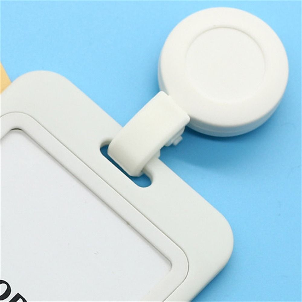 Frosted ID Card Holder Name Tag Keyring Clips Retractable Badge Reel Chest Card Keychain Easy To Pull Buckle Student Use