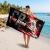 Cristiano Ronaldo Custom Beach Towel, Personalized Name Text Print, Football Logo Soft Quick‑Dry Towel Holiday Gift