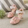 Летние детские сандалии для средних и старших детей, туфли принцессы на высоком каблуке для маленькой девочки в стиле лолита, новые сандалии для девочек лолита