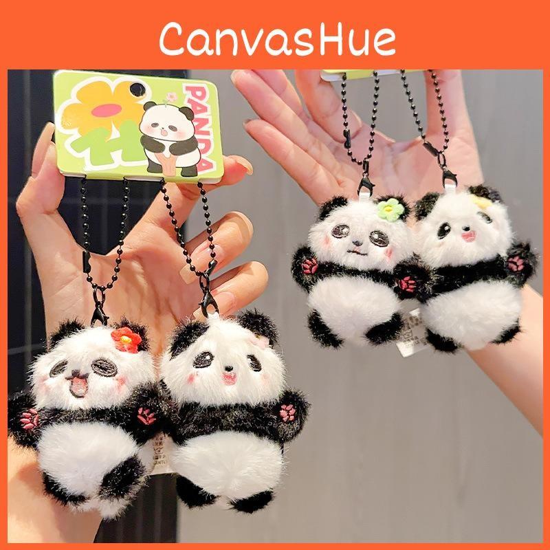 Design Panda Flowers Cute Animal Plush Pendant Keychain For Gift And Accessories
