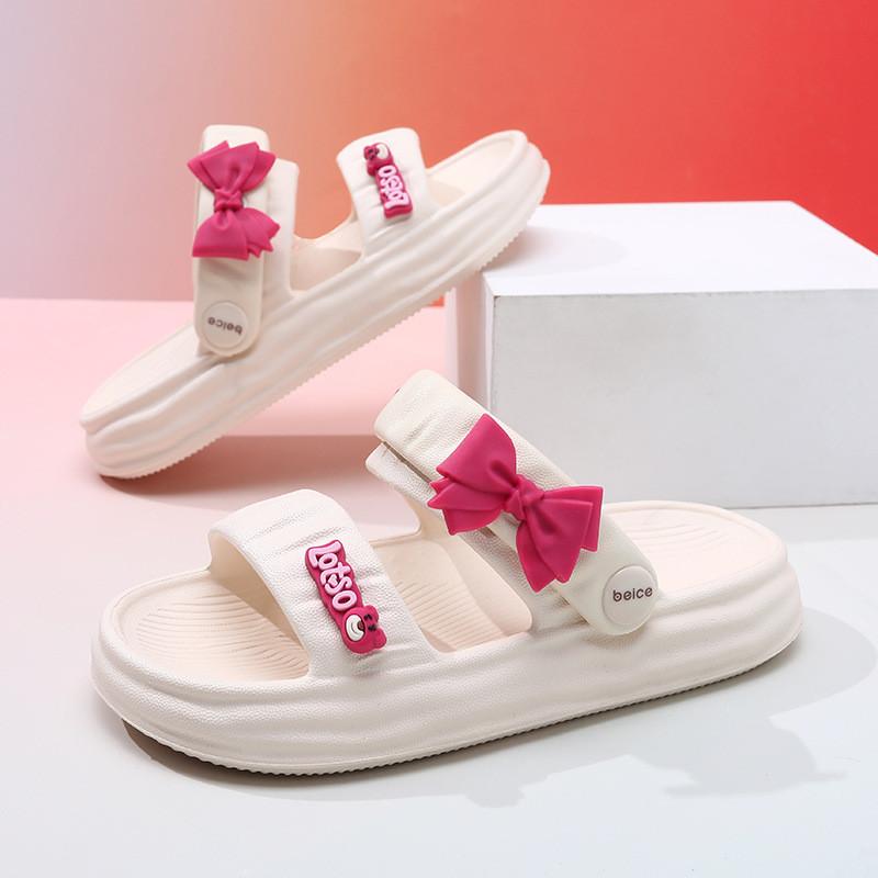Stylish Eva Summer Sandals For Girls Featuring Breathable Soft Sole Design In Black Pink And Green