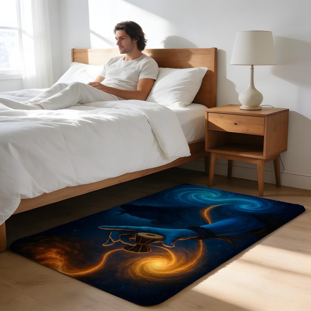 Floor Mat Soft Flannel Rug Non-Slip Absorbent Mat for Bathroom Bedroom Home Decor Christmas Tree Santa