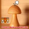 New Smart Control Wooden Cute Mushroom Night Lights Portable Dimmable Bedside Lamp with USB Charging Lamps Decor