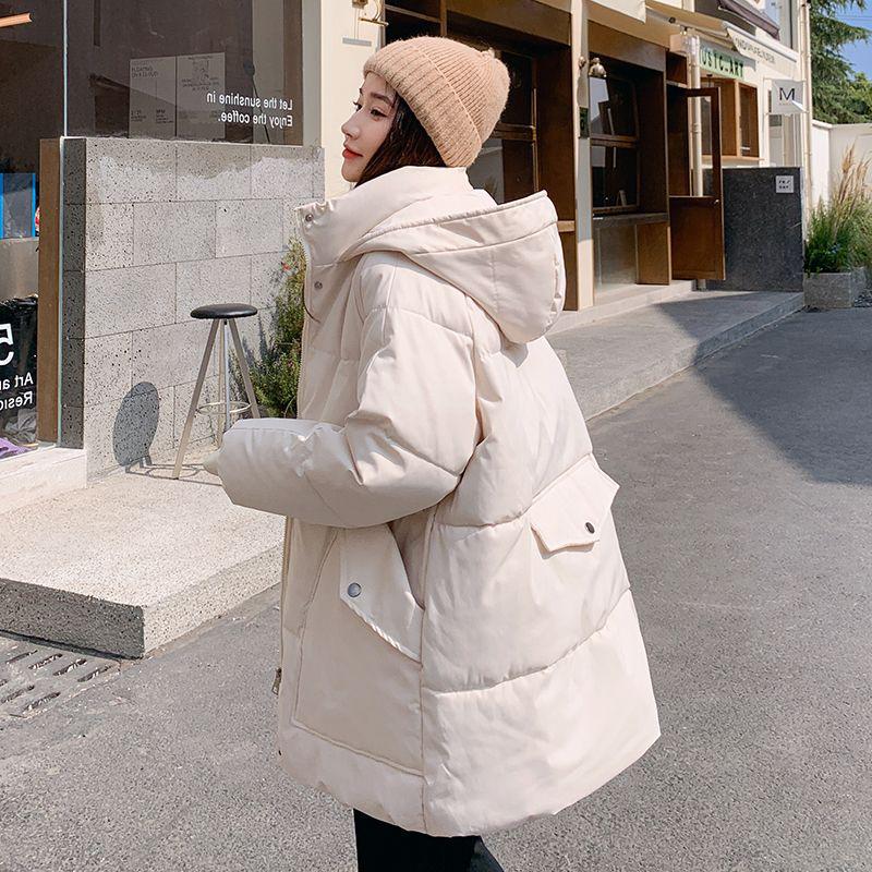 Women's Hooded Mid-Length Cotton Coat 2026 - Winter New Korean Style Loose Fit, Thick Padded Jacket Outerwear