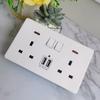 Белая настенная розетка USB стандарта Великобритании 13A, универсальная вилка Type-C для быстрой зарядки мощностью 18 Вт, настенный выключатель света, электрическая розетка