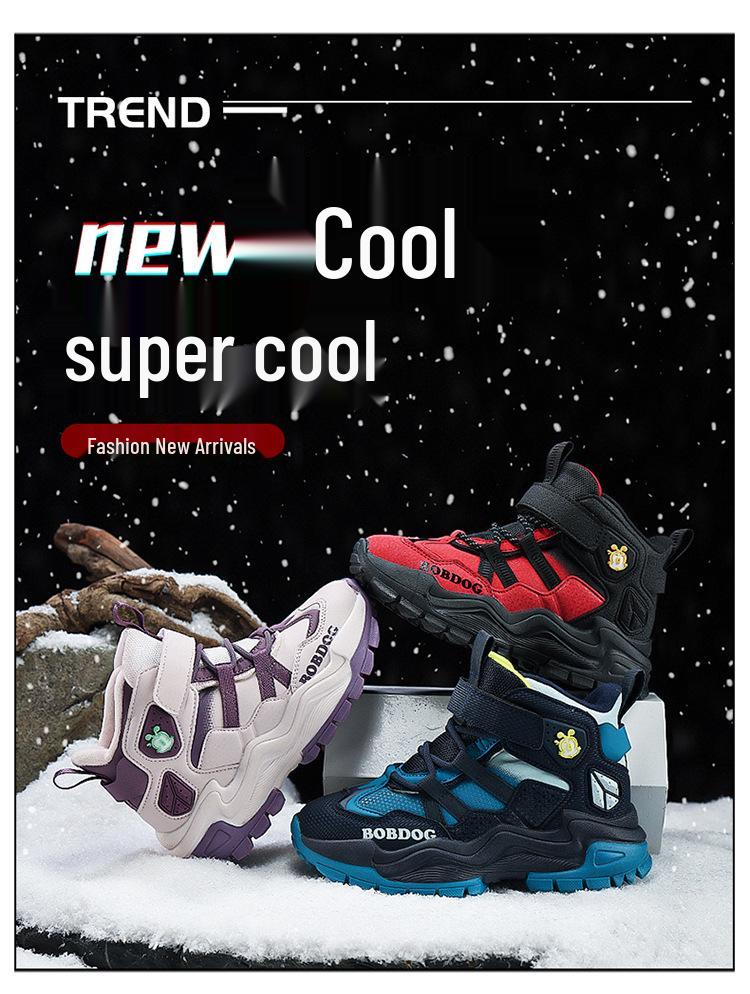Детские зимние сноубутсы Babudou - Теплые на флисовой подкладке, Нескользящие, Водонепроницаемые уличные ботинки