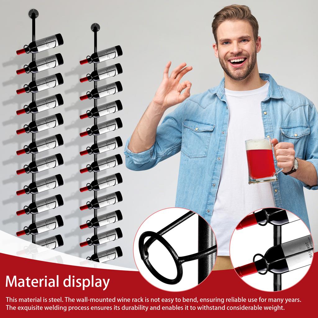 5 Pack Iron Wall Mount Wine Rack Wine Holders Kitchen Assembled Display Stand Organizer Storage Bar Wine Cabinet Wine Bottle Rac