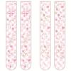 Women Lolita Cartoon Rabbit for Cat Printed Thigh High Stockings Japanese Anime Kawaii Strawberry Bow Cosplay Over Knee Long