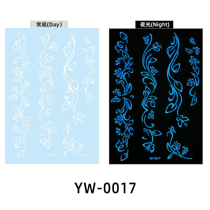 Светящиеся в темноте индийские кружевные тату-наклейки - Хна стиль боди-арт для рук и тела