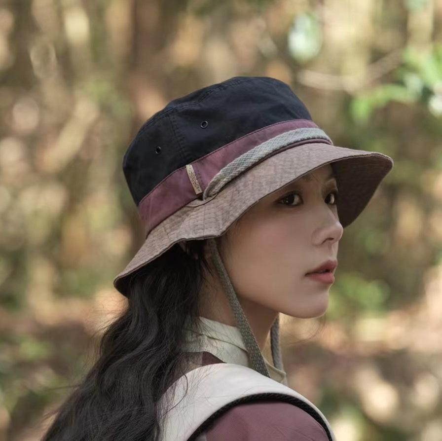 Maillard men's and women's contrasting color bucket hat, Japanese and Korean casual versatile sports mountaineering hat, fashionable and simple sunsha