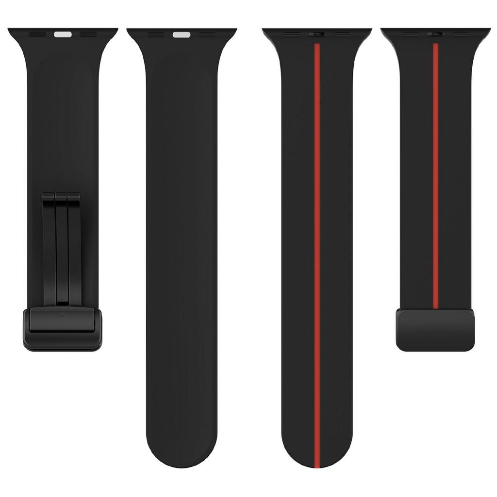KALEBOL Magnetic Silicone Strap for Apple Watch Series 10 Ultra 9 8 7 SE 6 5 4 3 2 1 46mm 49mm 45mm 44mm 42mm Stripe Watch Band