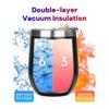 Wine Tumbler With Push Lid, Stemless Insulated Wine Glasses, Double Wall Vacuum Stainless Steel Travel Tumbler