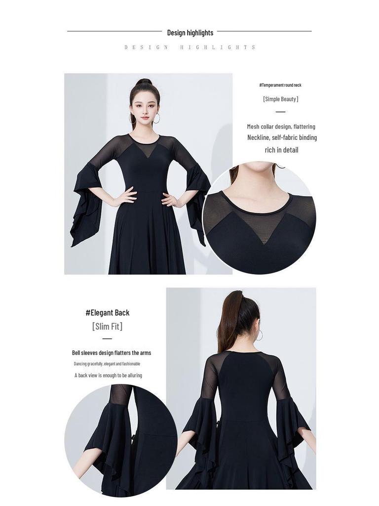 Новое платье для бальных танцев вальса по национальному стандарту - Современная юбка с большим взмахом для соревнований