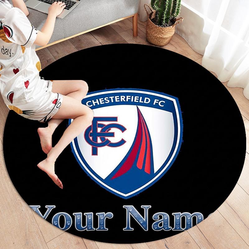 Chesterfield Fc Crest Custom Name Round Area Rug Carpet Rug For Living Room Bedroom Sofa Playroom Decor Nonslip Floor Mat