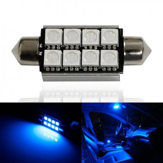 1 шт. HID Синий 8-SMD Без ошибок 578 2112 6411 Светодиодная лампа для купола, багажника, грузового отсека