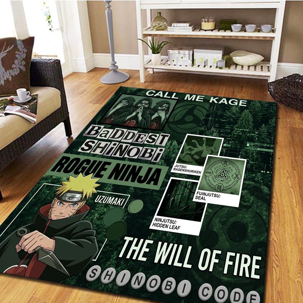 Naruto Carpet - Living Room & Bedroom, Home Decor Cool Play Floor & Movie Mat -HE61