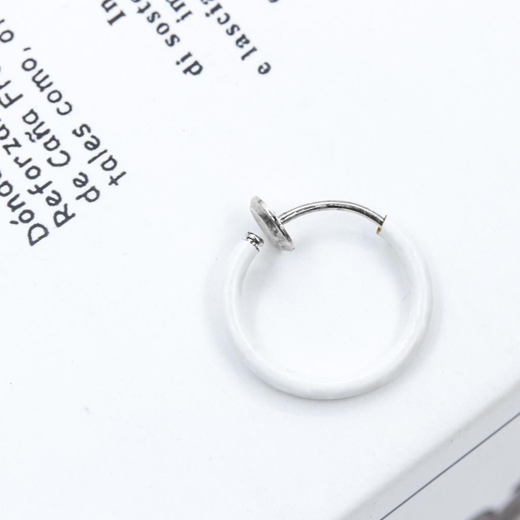 Simple Small Circle Earrings Fashion Single Ear Pierced Ear Clip Nose Ring Personalized Jewelry