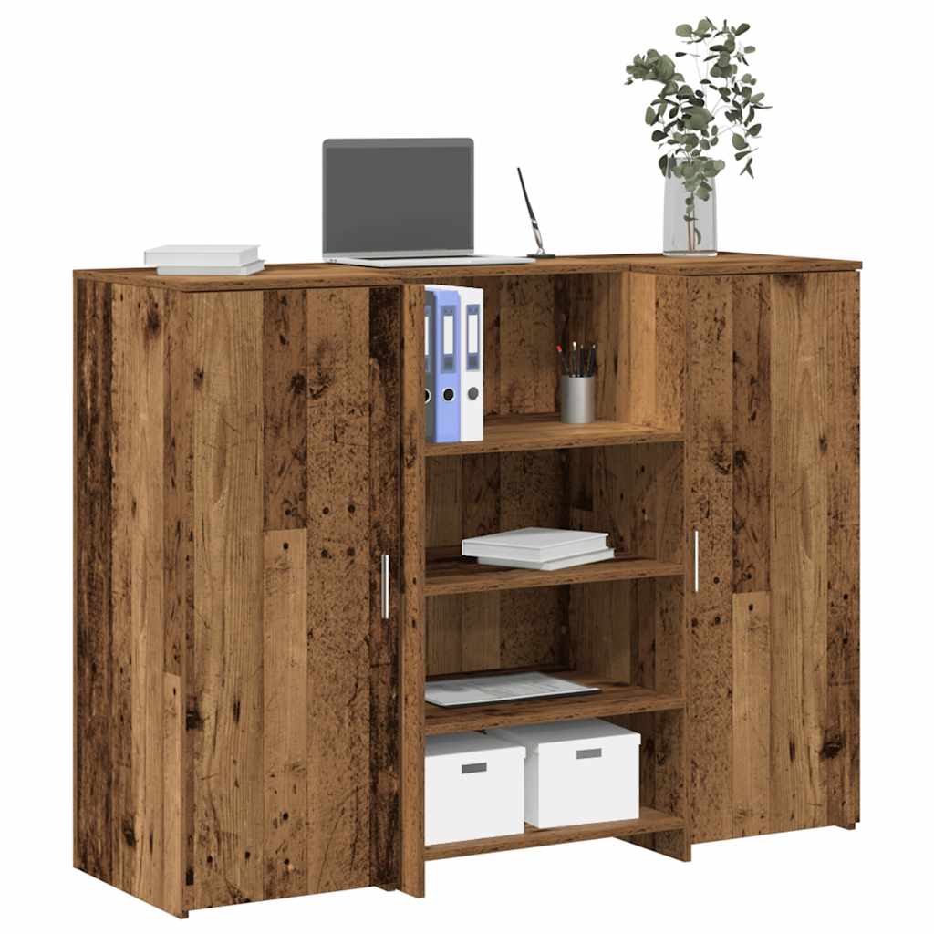 Reception Desk with Rustic Wood Look 135 x 50 x 103.5 cm Engineered Wood