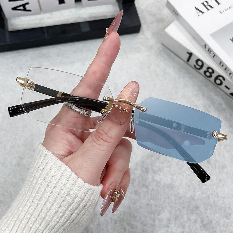 Винтажные квадратные солнцезащитные очки для женщин и мужчин, прямоугольные солнцезащитные очки, женские безободковые очки, Oculos De Sol для мужчин и женщин, очки