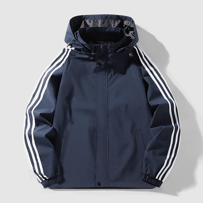 High Street Casual Sports Jacket Men  Patchwork Stripe Fashion Sports Jacket