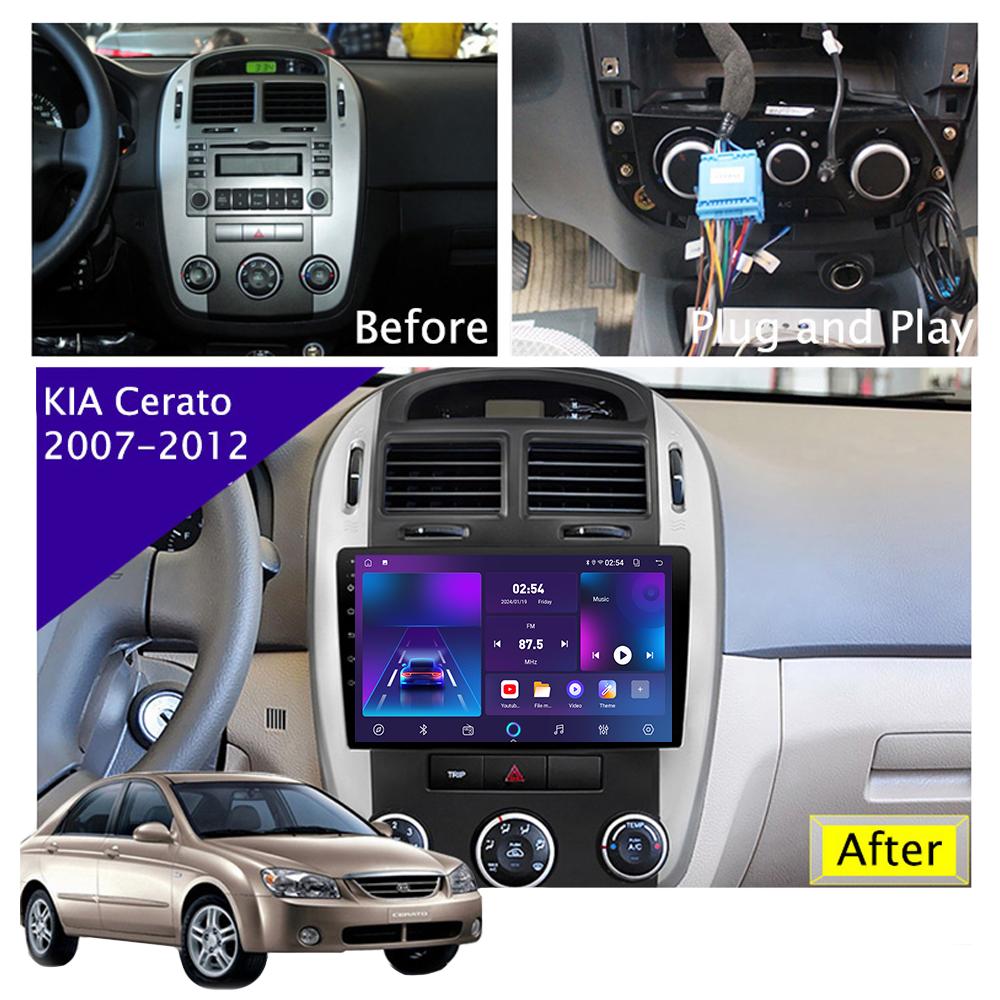 Android Carplay автомобильное радио для KIA Cerato 2006-2008 мультимедийный проигрыватель головное устройство стерео GPS навигация BT WIFI 4+64 ГБ