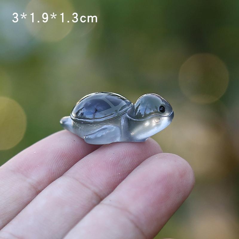 1 шт. красочная светящаяся мини-черепаха микро-ландшафтная фигурка украшение сделай сам светящаяся миниатюрная статуэтка черепахи декор для сада в горшке