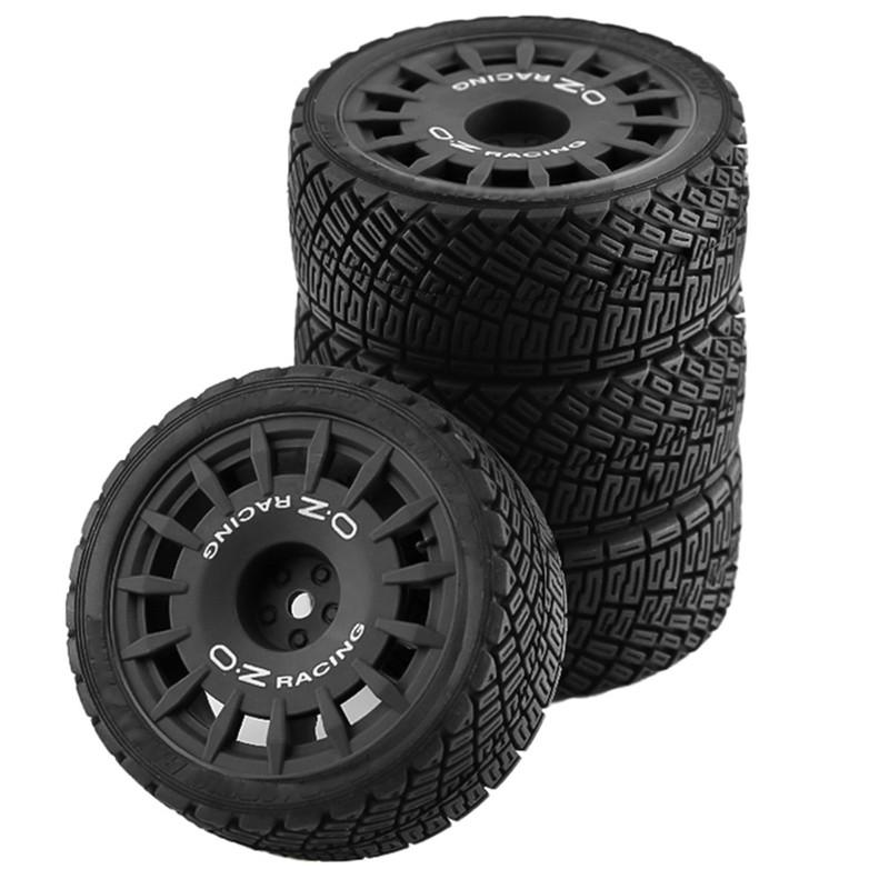 1/10 RC Rally Car Tires On Road Tyres 12mm Hex Plastic Wheels Rims for 1/10 Scale Racing Car Tamiya TT01 TT02 XV01 TA06 PTG2