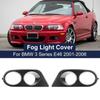 1 Pair Car Fog Light Fog Lamp Cover Surround Air Duct For BMW E46 M3 2 Door 2001-2006 Carbon Fiber Glossy Black Frame Headlight