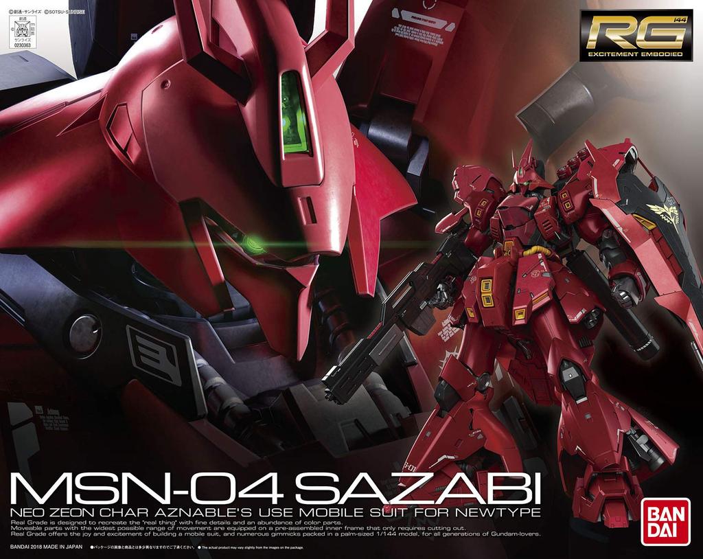 BANDAI SPIRITS Пластиковая модель мобильного костюма RG Gundam Counterattack Sazabi в масштабе 1/144 с цветовой кодировкой