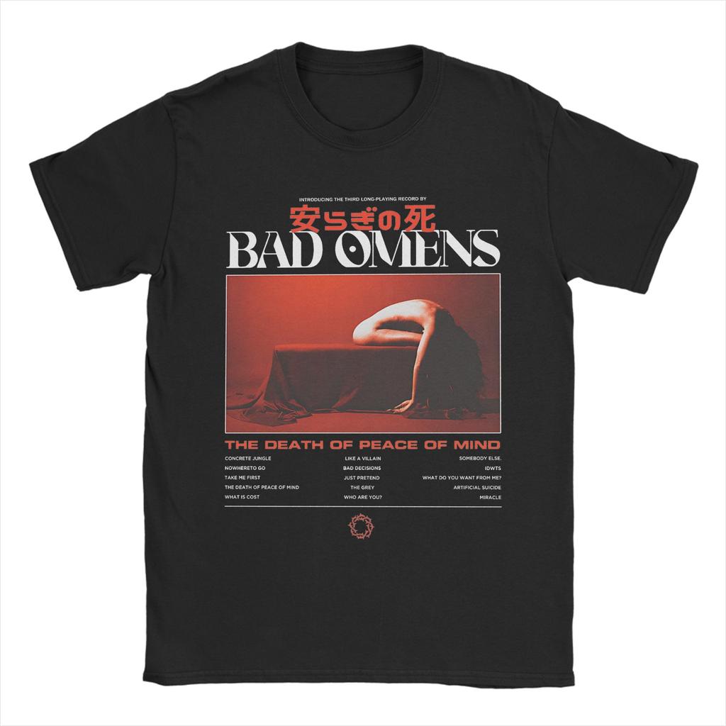 Футболка с логотипом группы Bad Omens Летняя Хлопковые футболки Для мужчин Популярная Повседневная Футболка С коротким рукавом Винтажный Топ Футболки