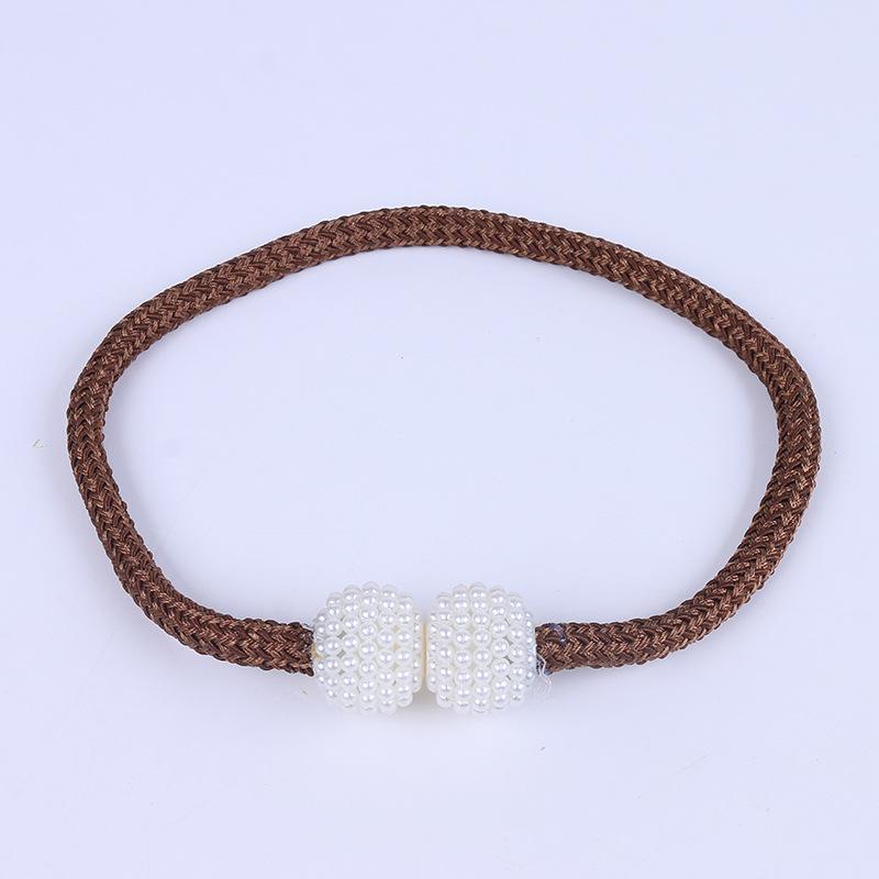 Маленькие магнитные подхваты для штор с жемчугом, без сверления, веревочные пряжки-ремни