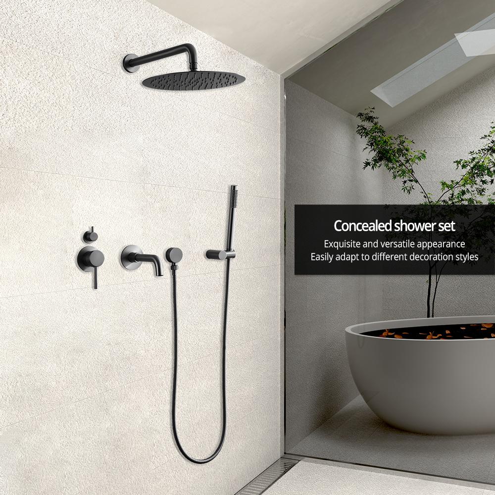 Смеситель для ванной комнаты, душевая система, набор из 3-функционального смесителя для душа, переключающий клапан, бронзовый цвет, 8-16 дюймов, настенный смеситель для душа с дождевой головкой