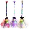 Halloween Party Lighted Witch Broom Plastic Broomsticks Kid Broom Props for Halloween Cosplay Decoration