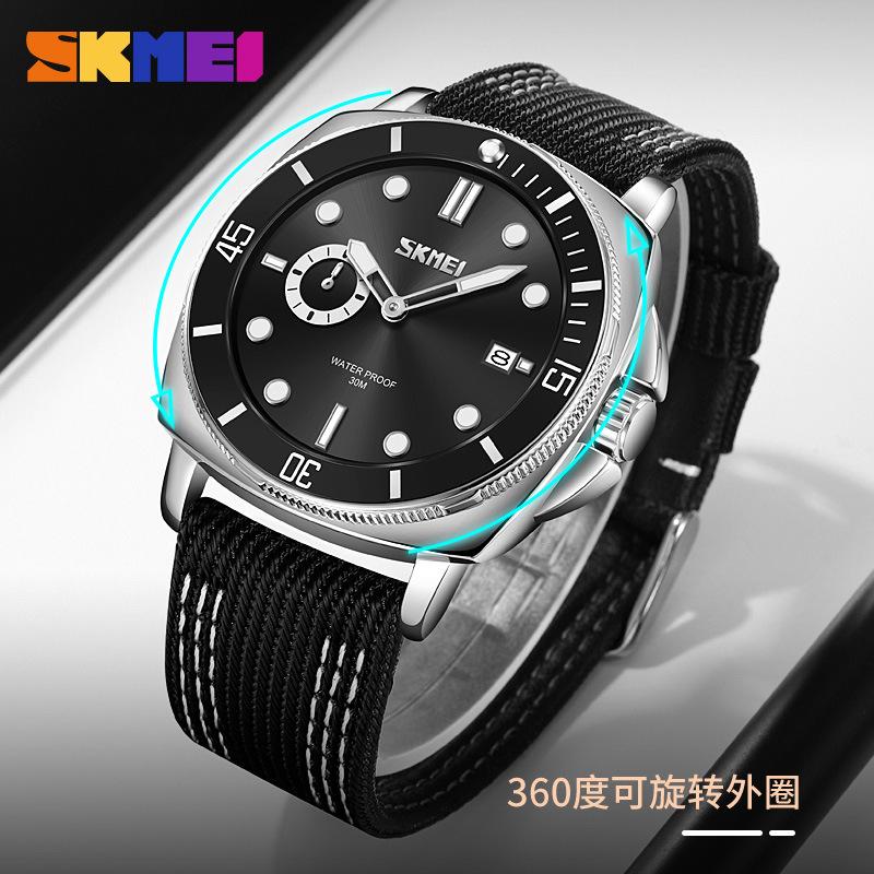 Moment Beauty Модные повседневные мужские часы с нейлоновым ремешком и светящимся календарем на стрелке Кварцевые часы One Piece