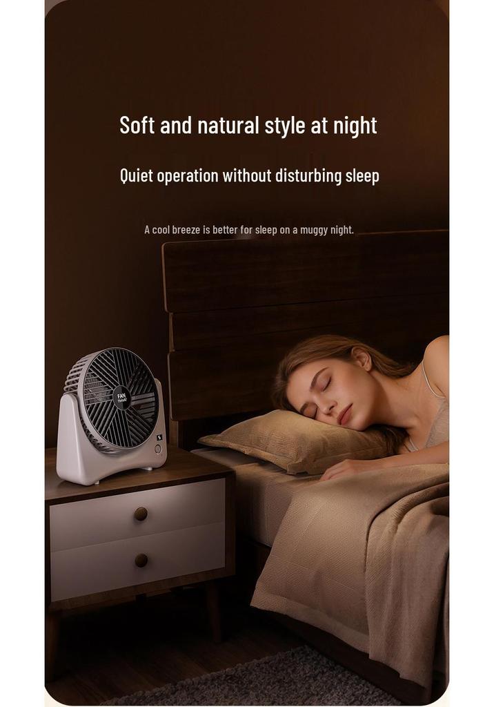 Ultra-Quiet USB Rechargeable Desktop Fan - Strong Wind & Long Battery Life for Home, Dorm, Office, Outdoors