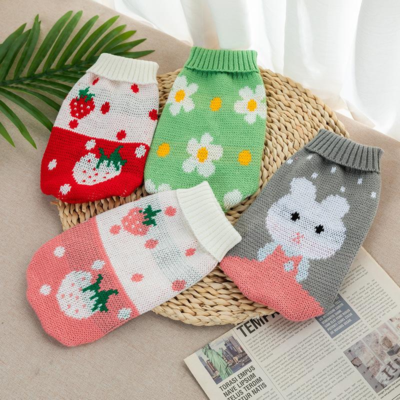 Свитер для собак, рождественская зимняя теплая одежда для собак маленьких собак, кошек, вязаное пальто для щенков, костюм французского бульдога, чихуахуа, йорка